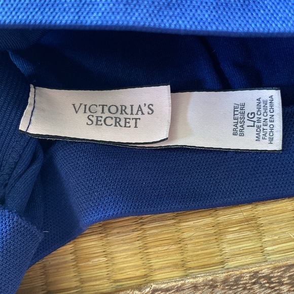 🔥 VICTORIA SECRET: NWOT Navy Blue Bralette with Criss Cross Back- Sz L - Picture 6 of 7